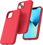 Tocol 5-in-1 iPhone 13 &uuml;mbris 6,1-tolline vedel silikoon koos kaitsekilega, punane