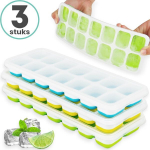 J&auml;&auml;kuubikuvormide komplekt, silikoon, 3-osaline, kaanega