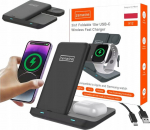 Juhtmevaba induktiivne laadija k&otilde;rvaklappidele telefonile nutikellale 3in1 15W USB-C Zenwire X12