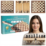 Lauam&auml;ng Male, Kabe ja Backgammon, puidust, magnetiline, Stalo žaidimas &scaron;achmatai medinis magnetinis didelis su &scaron;a&scaron;kėmis ir triktrak 3in1