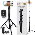 LIVMAN Y050 - multifunktsionaalne selfide pulk ja statiiv kaugjuhtimispuldiga, 1,55m