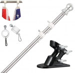 Reguleeritav alumiiniumist lipuvarras hoidiku ja p&ouml;&ouml;rlevate r&otilde;ngastega Talitare h&otilde;bedane 40-150 cm