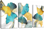Moodne tript&uuml;hhon seinapilt Kuldsed h&otilde;lmikpuu lehed 150x70 cm, 50x70 cm