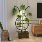 Lillealus kasvulambi ja konksudega, hoiustamisfunktsiooniga, 40 x 30 x 142 cm