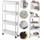 Mugav avatud kapp riiulitega vannitoale, 4TIER, valge