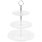 3-korruseline klaasist taldrik 33 cm, Serviravimo lėk&scaron;tė stiklinė 3 auk&scaron;tų 33 cm