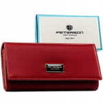 Naturaalsest nahast naiste rahakott Peterson, punane
