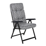 Kokkupandav aiatool Patio Lena Black Edition, reguleeritava seljatoe, polsterdatud istme ja geomeetrilise disainiga