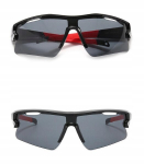 Sportlikud p&auml;ikeseprillid Uv400, mustad punasega, &uuml;mbris