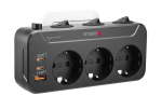 Pikendusjuhe &uuml;lepingekaitsega, 3 pistikupesa + USB 20W, Prailgintuvas su apsauga nuo vir&scaron;įtampių 3 lizdų + USB 20W