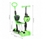 Kolmerattaline t&otilde;ukeratas karu 5 varianti Scooter, roheline