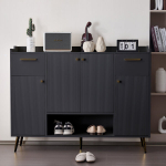 Jalan&otilde;udekapp, 2 sahtlit, 4 ust, metalljalad, L130/L37/K100, must