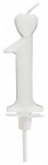 S&uuml;damekujuline k&uuml;&uuml;nal number 1 valge 6,5 cm