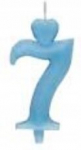 S&uuml;damekujulise kaunistusega sinine tortik&uuml;&uuml;nal "7".