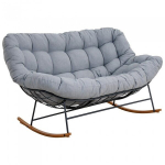 V&auml;likasutuseks m&otilde;eldud kiikuva diivan Mirpol Nube, kahekohaline, hall metallraamiga