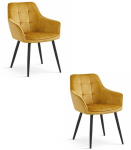 S&ouml;&ouml;gitool Leobert VARSI kollase sametkattega, modernne stiil, komplektis 2 tk