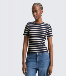 Tom Tailor Denim naiste T-s&auml;rk 1050685*39182, tumesinine/valge 4069402673744