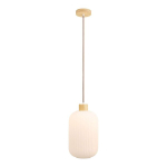 Rippvalgusti, 20 cm, Valge, Klaas/Puit