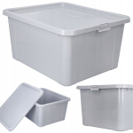 Plastikust kaanega organisatsioonikarp, 20l, hall