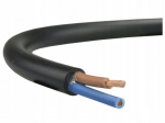 Must H03vv-f Omy 2x1,5 mm&sup2; paigalduskaabel