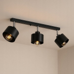 Must laelamp 3 E27 pesaga, loft stiilis