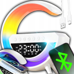 Led Rgb &ouml;&ouml;lamp Bluetooth k&otilde;lariga, 15w juhtmevaba laadimine, kell