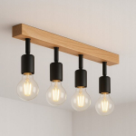 Laevalgusti 4x E27 Led, loft stiilis, puitelemendid