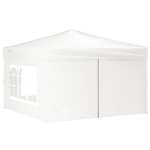 vidaXL kokkupandav peotelk seintega, valge, 3 x 3 m