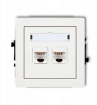 Karlik Deco kahekordne arvuti pesa 2xrj45 Cat. 5e valge matt