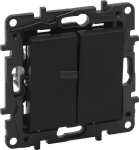 Legrand Niloe Step Double Switch, must, 10a, 863505