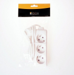 Libox 3 pistikupesaga pikendusjuhe, 1,5m, valge