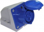 Pistikupesa 32a 3p 230v Ip44 fikseeritud sinine