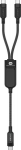Acefast C5 2w1 Usb-c kaabel, 100w, 480mb/s, must