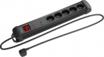 Lanberg Sp1 toitejuhe, 1,5m, 5 x 230v, must