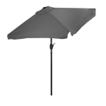 Large rectangular garden umbrella, tilt mechanism, crank handle, gray, 200x140 cm, MultiGarden