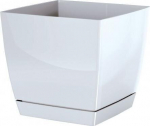 Valge kandiline lillepott Coubi 10x10cm koos kandikuga