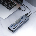 Orico Bt2u3-10ab Hub 10x Usb-a 3.0 l&uuml;lititega, hall