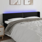Must Led voodipeats kunstnahast, 183x16x78/88cm