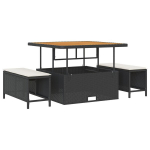 11-osaline aiadiivanikomplekt patjadega, must pol&uuml;rattan ja akaatsiapuit,2-kohaline aiadiivan patjadega, must pol&uuml;rattan,3-osaline aia s&ouml;&ouml;gikomplekt patjadega, must pol&uuml;rattan ja akaatsiapuit