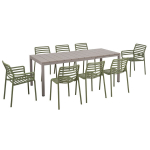 Aiam&ouml;&ouml;bli komplekt Nardi Rio Tortora Doga Bistrot Agave, 8-kohaline, plastikust, roheline