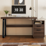 Moodne laud, 135x54 cm, MDF-lauaplaat, terasest jalad, vaiksed sahtlid, multifunktsionaalne hoiuruum