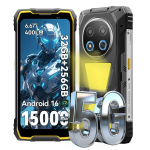 Telefon Blackview ROCK 2 Pro 5G - 6,67&Prime; 120Hz - Android 16 - 32GB+256GB - 15000mAh - NFC -16MP+13MP - Kollane