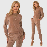 Naiste puuvillasest veluurist dressipluus Fashion, beež, XXL