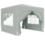 Paviljon 3x3 m, lahtik&auml;iv, veekindel, UV50+, 4 k&uuml;lgpaneeliga, helehall