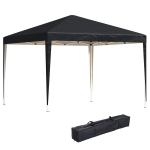 Paviljon 3x3 m, veekindel, UV-kiirgusega, kokkupandav, must