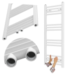 Vannitoa radiaator Granitan Raven 100 x 40 cm must, &Uuml;hendab pistikupesasse