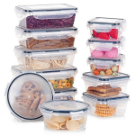 Toidupakendid kaane ja pitseriga 12 tk must 350 ml 11x11x6 cm Orion