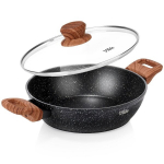 Prahipann graniidist s&uuml;gav klaasist kaanega GRANITICA WOOD 24 cm 22 l pruun Orion