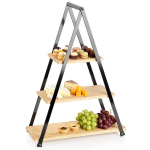 Taldrik bambus 3-korruseline 53 cm must Orion