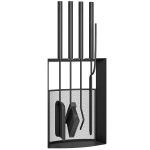 Kaminatarvikute komplekt, 28x13x59.5 cm, must, metall